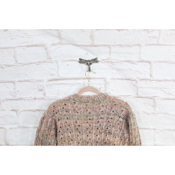 Bartolini Beige Pink Knit Crewneck Pullover Sweater Size L - Picture 8 of 9